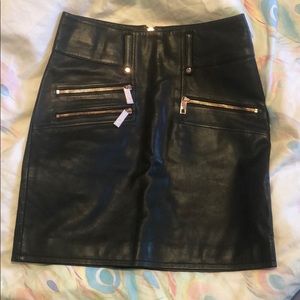 NWT Hudson Black Leather Skirt 28 - Retail $495